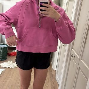 Lululemon half zip oversized scuba pink blossom